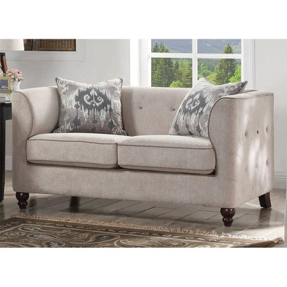 4 Seater Sofa Set: 77.56'' Velvet Tuxedo Arm Sofa