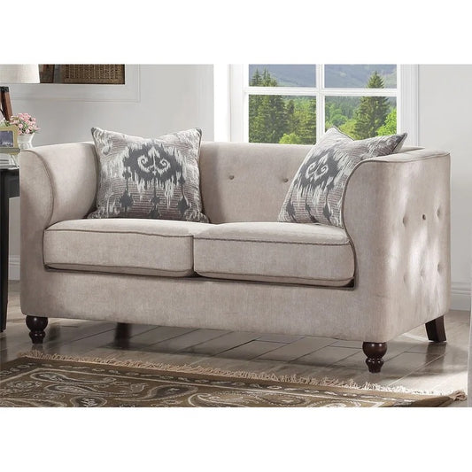 4 Seater Sofa Set: 77.56'' Velvet Tuxedo Arm Sofa