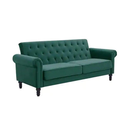 4 Seater Sofa Set : 80.7'' Velvet Rolled Arm Sofa