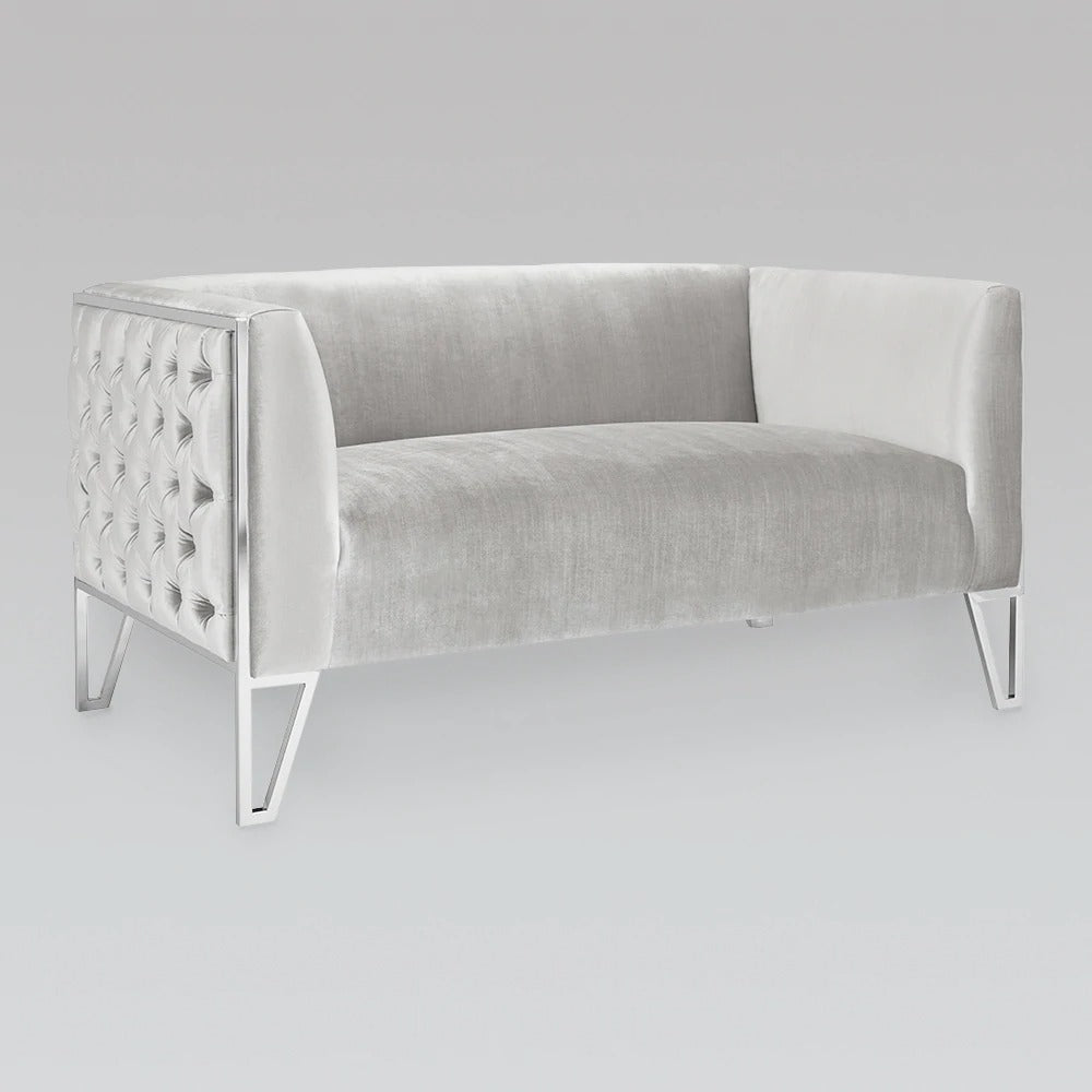4 Seater Sofa Set : 81.5'' Velvet Tuxedo Arm Sofa