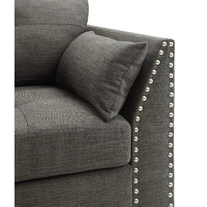 4 Seater Sofa Set: 81'' Linen Square Arm Sofa