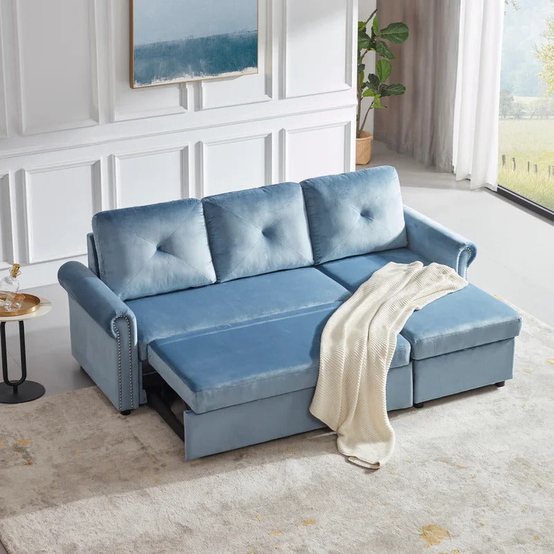 4 Seater Sofa Set: 83.46'' Flared Arm Sofa Bed