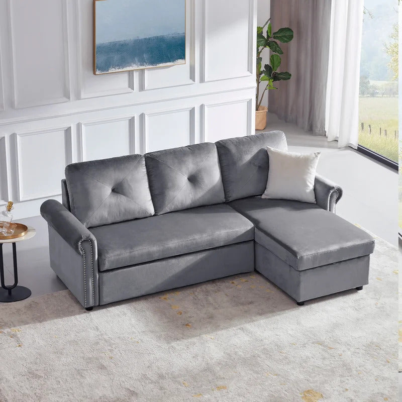4 Seater Sofa Set: 83.46'' Flared Arm Sofa Bed