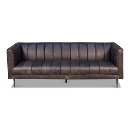 4 Seater Sofa Set 83 Leatherette Square Arm