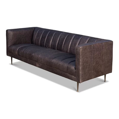 4 Seater Sofa Set : 83'' Leatherette Square Arm