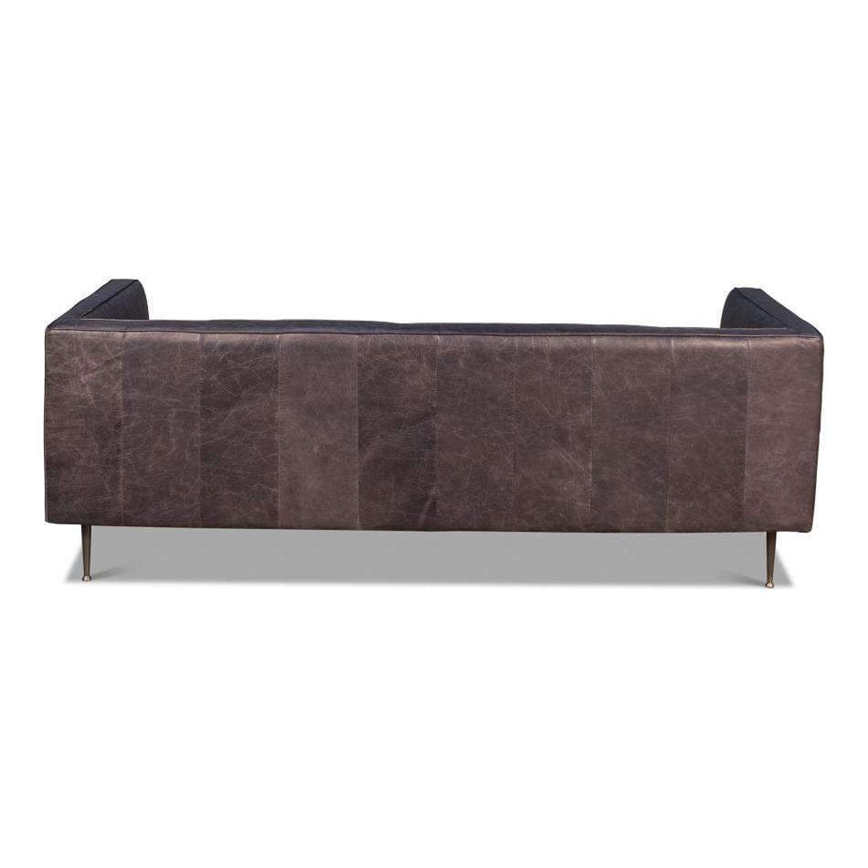 4 Seater Sofa Set : 83'' Leatherette Square Arm