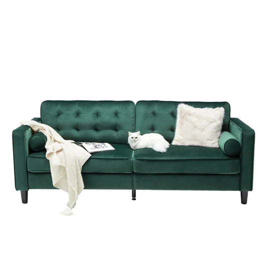 4 Seater Sofa Set  84.2 Velvet Rolled Arm Sofa