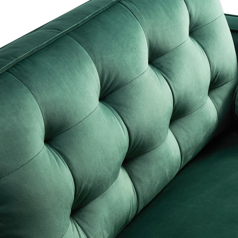  4 Seater Sofa Set 84.2'' Velvet Rolled Arm Sofa