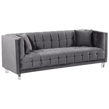 4 Seater Sofa Set  86.5 Velvet Tuxedo Arm Sofa
