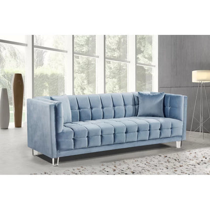 4 Seater Sofa Set : 86.5'' Velvet Tuxedo Arm Sofa
