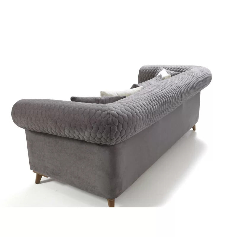4 Seater Sofa Set: 87.4'' Rolled Arm Sofa
