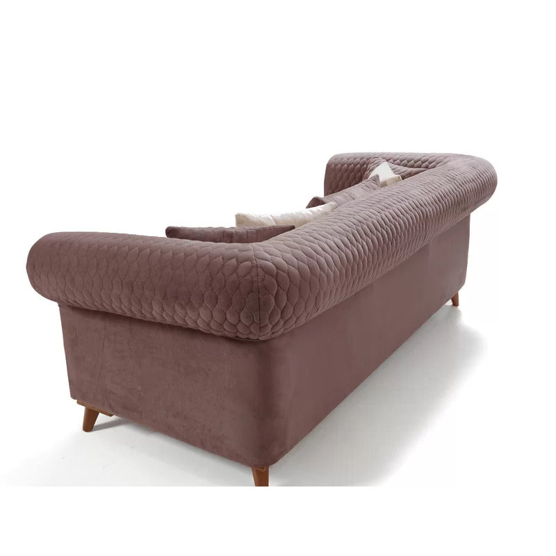 4 Seater Sofa Set: 87.4'' Rolled Arm Sofa