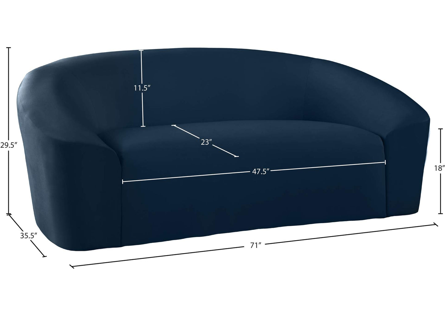 4 Seater Sofa Set: 91'' Velvet Curved Sofa Set