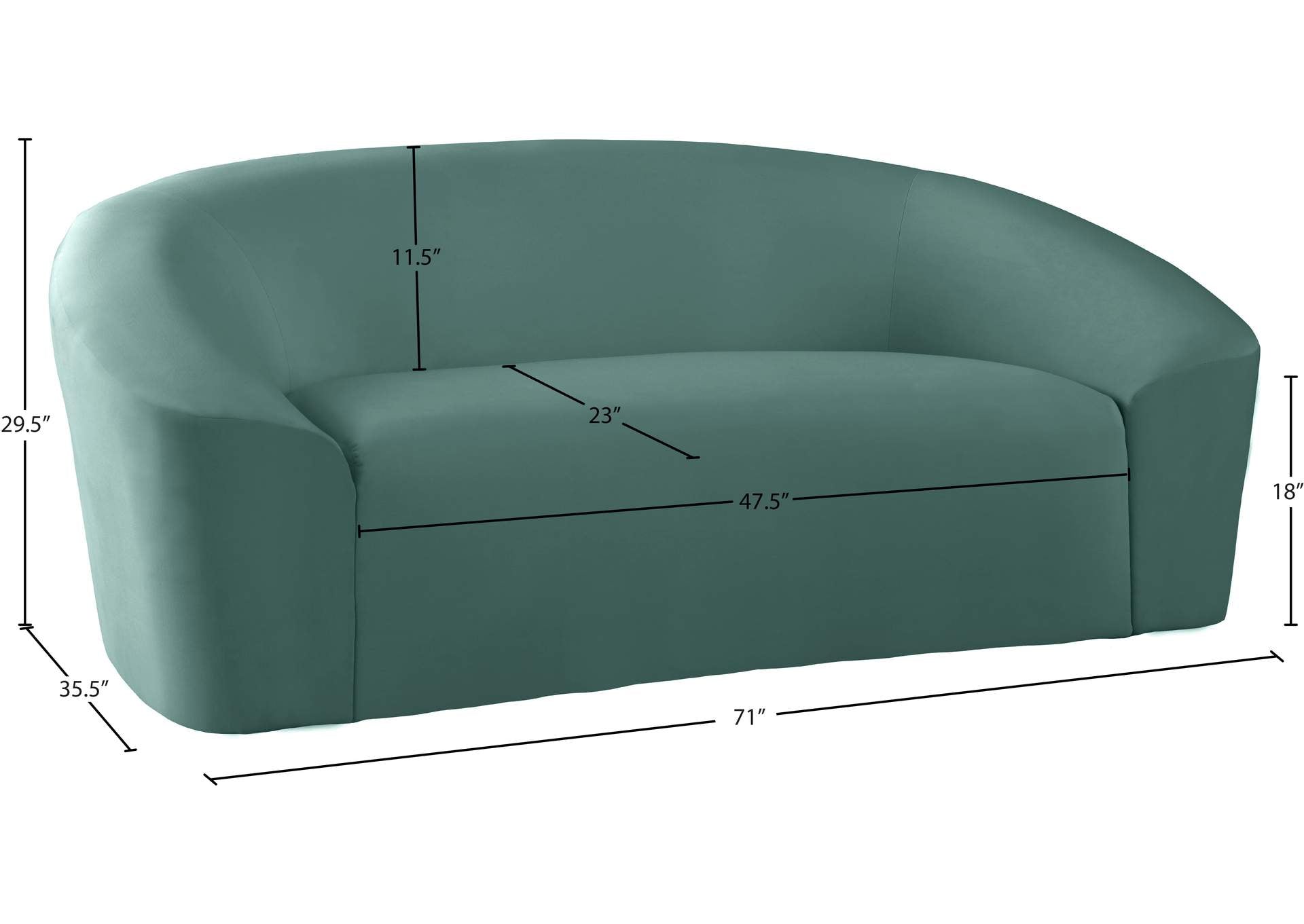 4 Seater Sofa Set: 91'' Velvet Curved Sofa Set