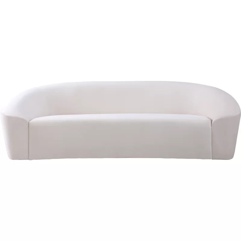 4 Seater Sofa Set: 91'' Velvet Curved Sofa Set