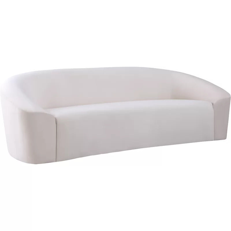 4 Seater Sofa Set: 91'' Velvet Curved Sofa Set