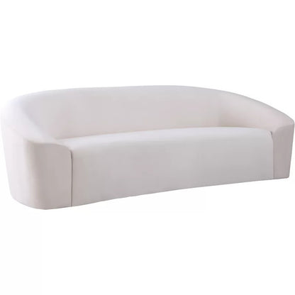 4 Seater Sofa Set: 91'' Velvet Curved Sofa Set
