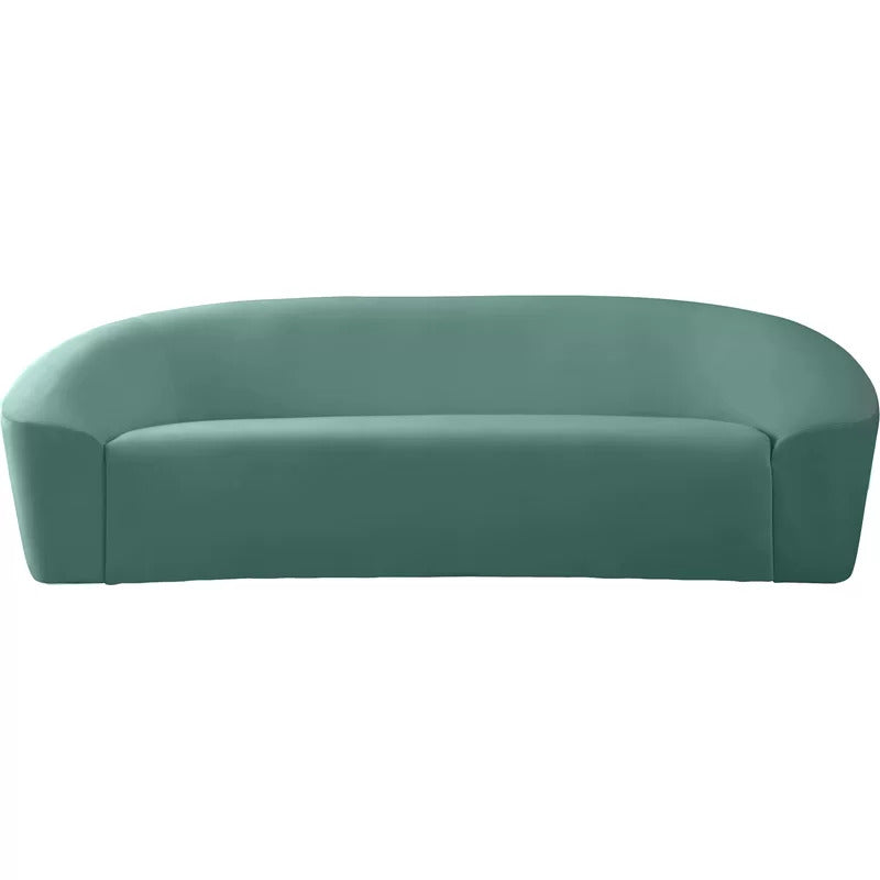 4 Seater Sofa Set: 91'' Velvet Curved Sofa Set