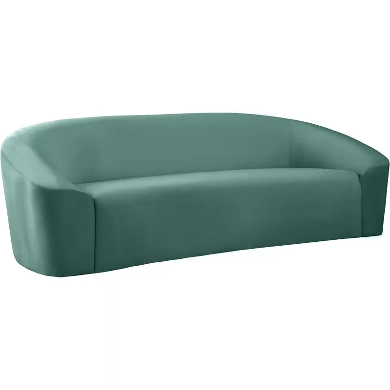 4 Seater Sofa Set: 91'' Velvet Curved Sofa Set