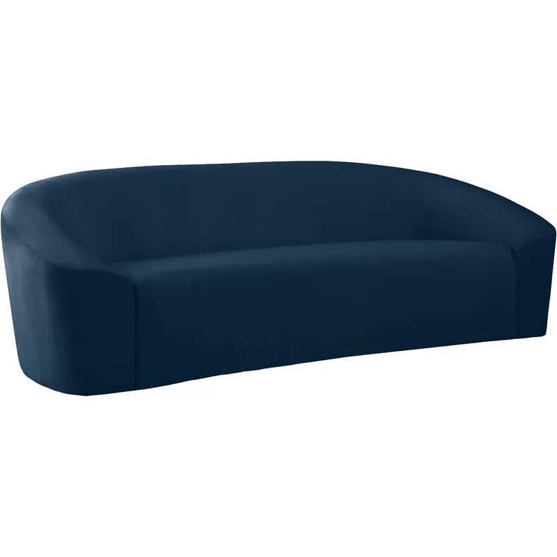 4 Seater Sofa Set: 91'' Velvet Curved Sofa Set