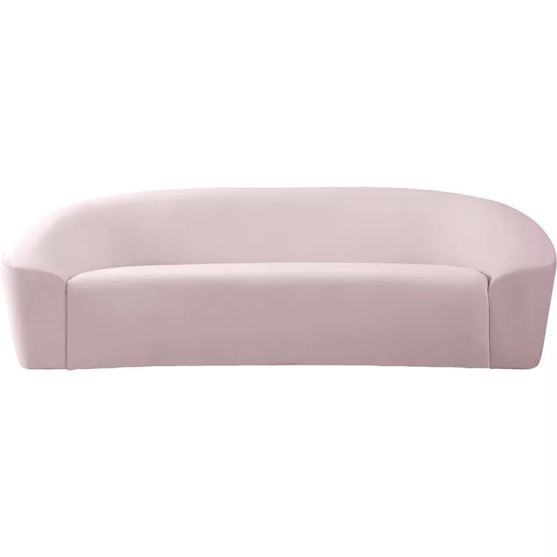 4 Seater Sofa Set: 91'' Velvet Curved Sofa Set