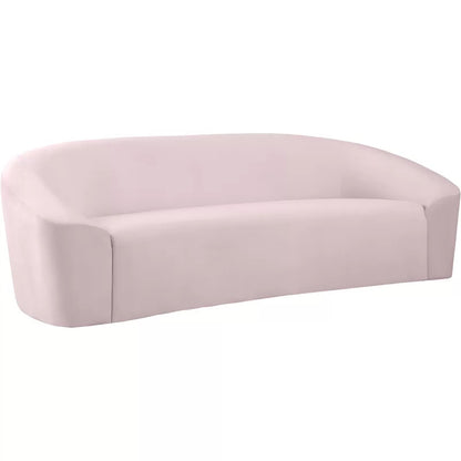 4 Seater Sofa Set: 91'' Velvet Curved Sofa Set