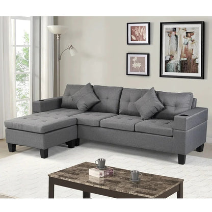 4 Seater Sofa Set : 98'' L Shape Sofa