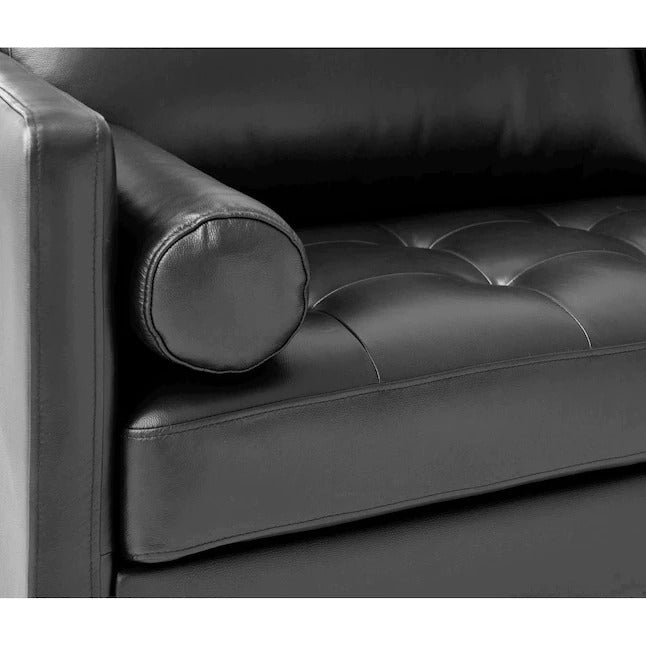 4 Seater Sofa Set : Leatherette Recessed Arm Sofa