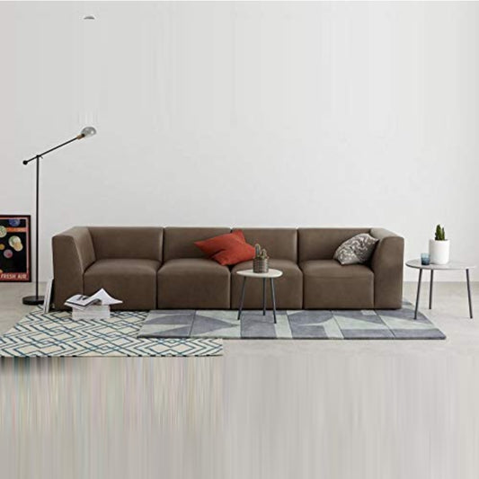 4 Seater Sofa Set Modular Leatherette Sofa Set (Columbus Brown)