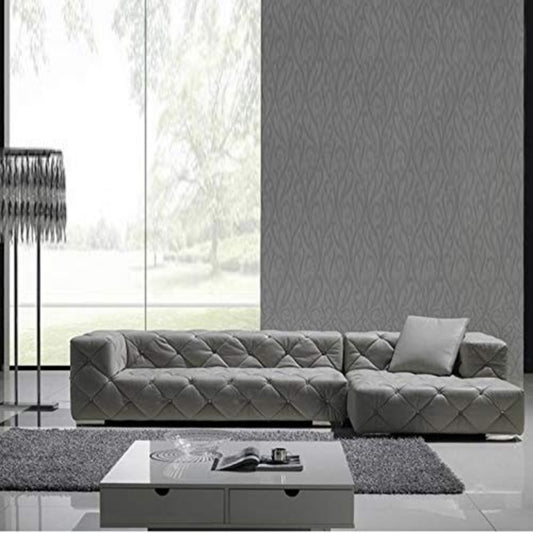 4 Seater Sofa Set Rinny Lounge Leatherette Sofa Set (Grey)