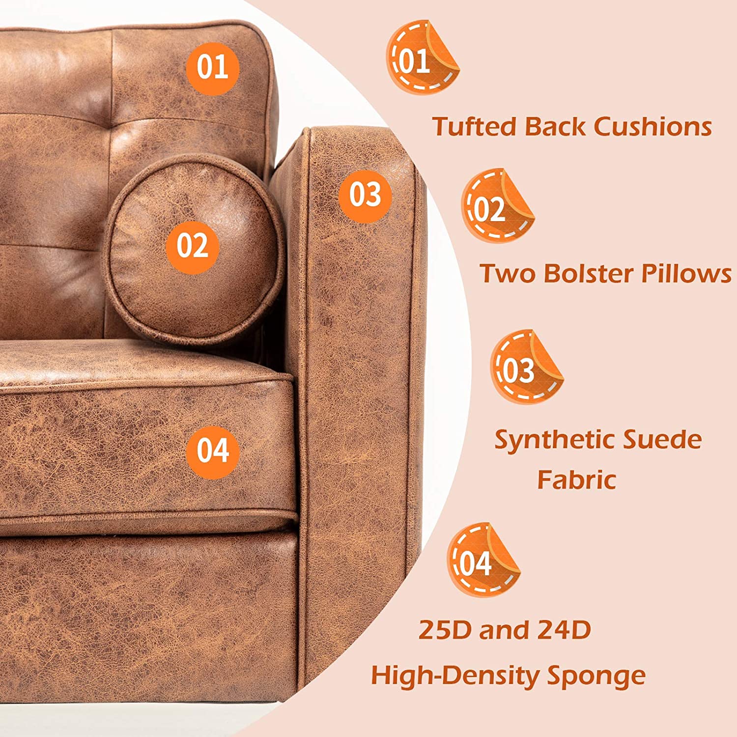 4 Seater Sofa Set : Rolled Arm Sofa