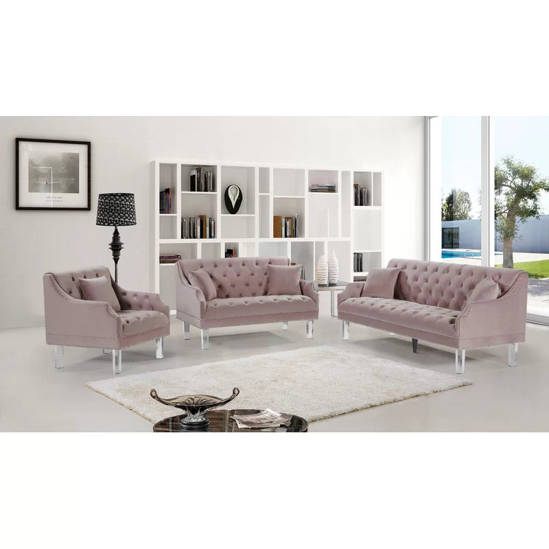 4 Seater Sofa Set ; Velvet Flared Arm Sofa