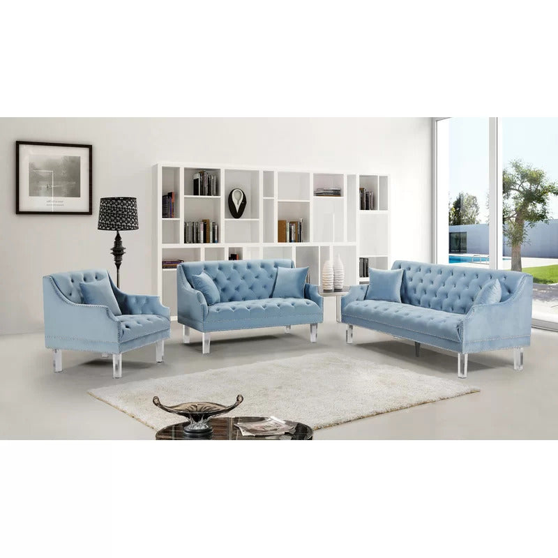 4 Seater Sofa Set ; Velvet Flared Arm Sofa