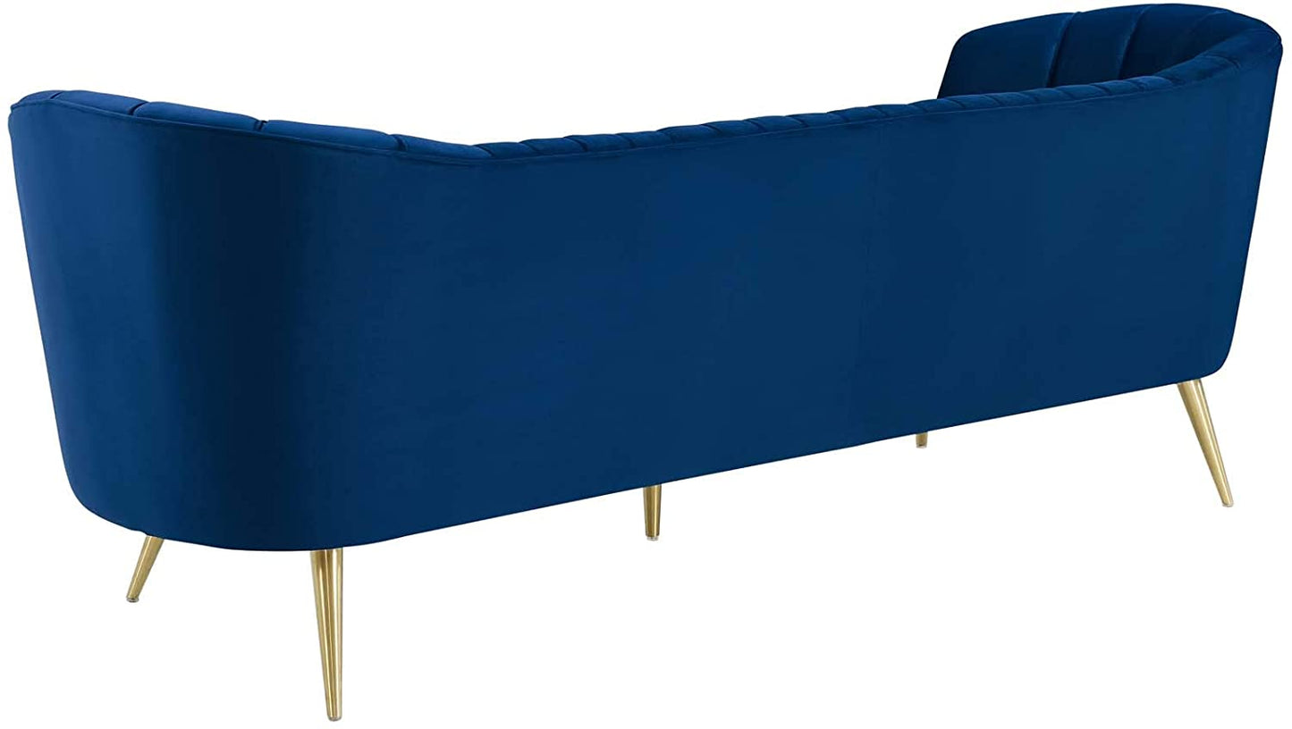4 Seater Sofa Set : Velvet Rolled Arm Chesterfield Sofa