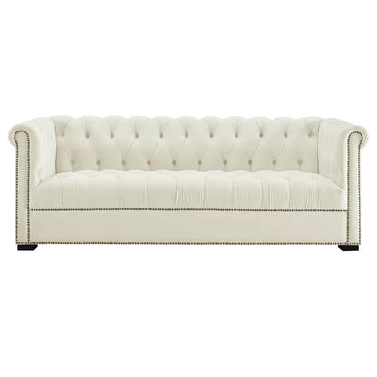 4 Seater Sofa Set : Velvet Rolled Arm Sofa