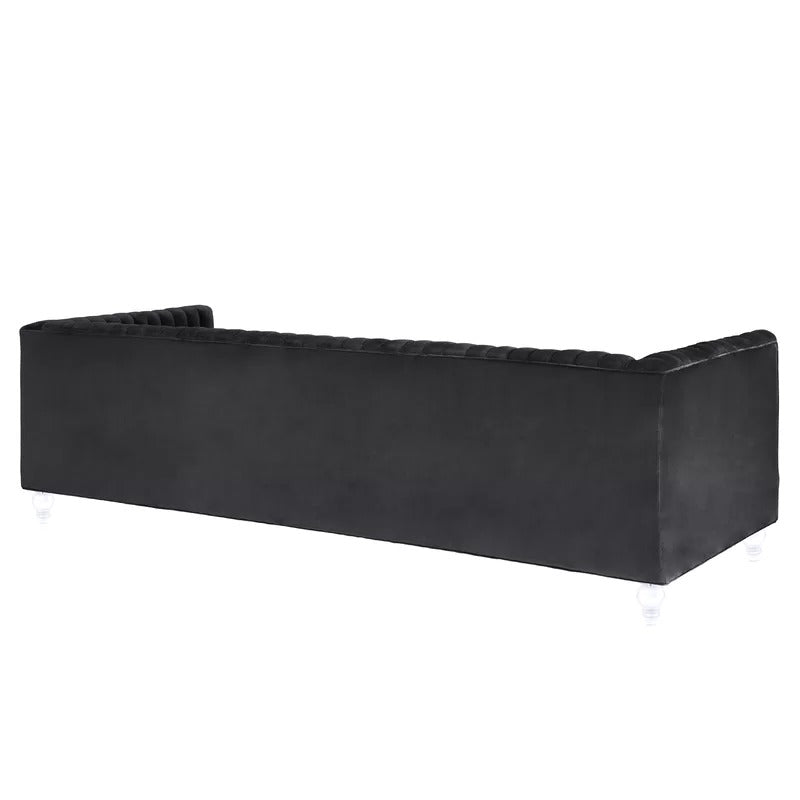 4 Seater Sofa Set : Velvet Rolled Arm Sofa
