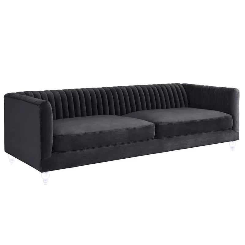 4 Seater Sofa Set : Velvet Rolled Arm Sofa