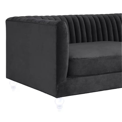 4 Seater Sofa Set : Velvet Rolled Arm Sofa
