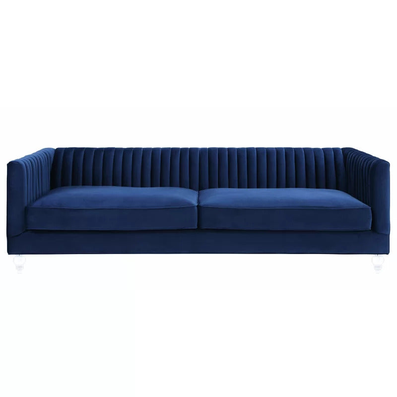 4 Seater Sofa Set : Velvet Rolled Arm Sofa