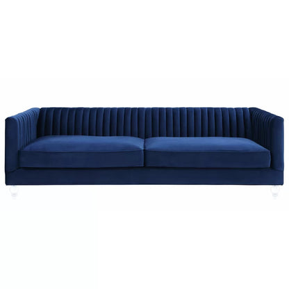 4 Seater Sofa Set : Velvet Rolled Arm Sofa
