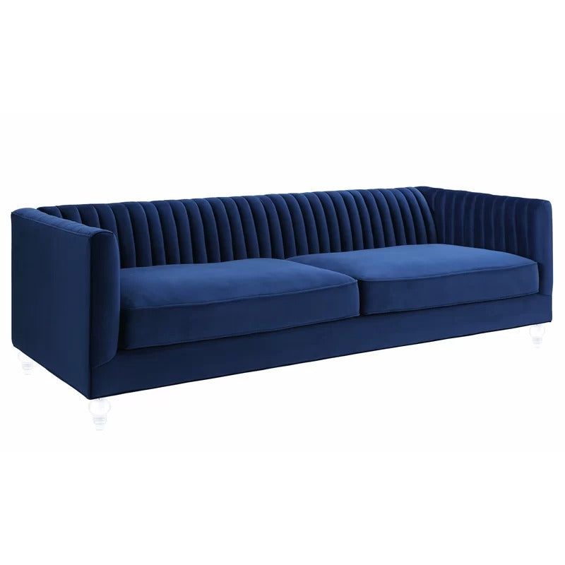 4 Seater Sofa Set : Velvet Rolled Arm Sofa
