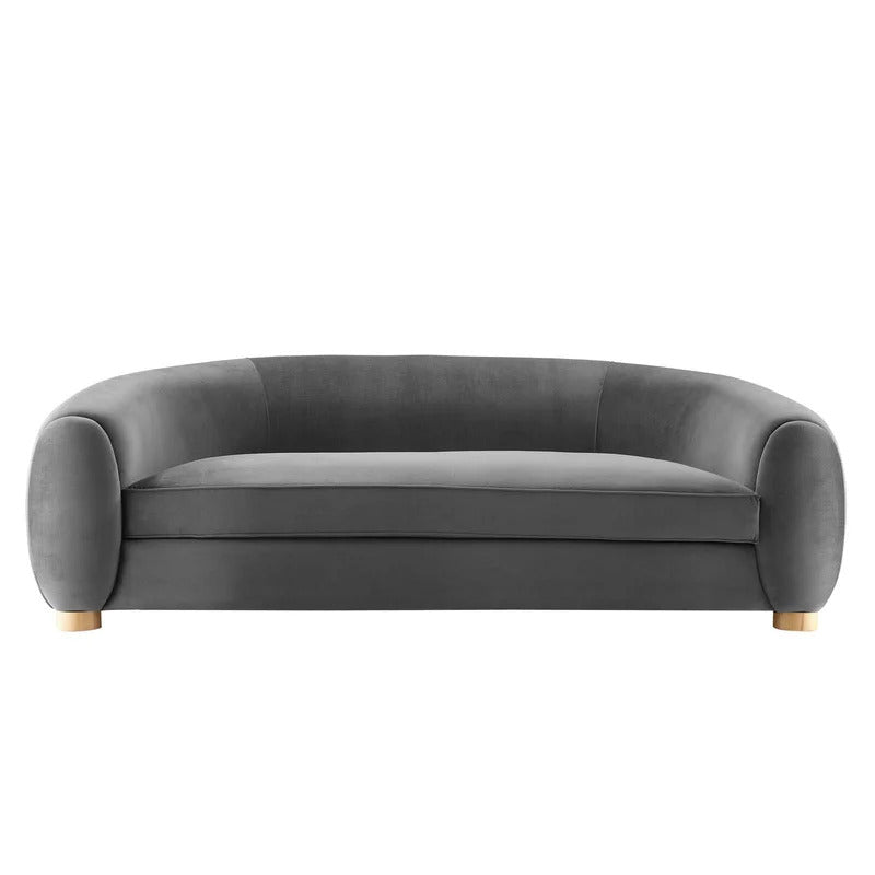 4 Seater Sofa Set: Velvet Round Arm Curved Sofa