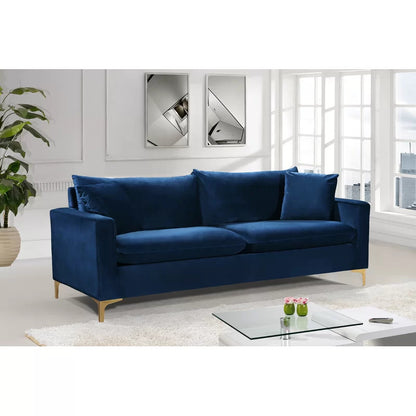 4 Seater Sofa Set : Velvet Square Arm Sofa