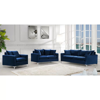 4 Seater Sofa Set : Velvet Square Arm Sofa