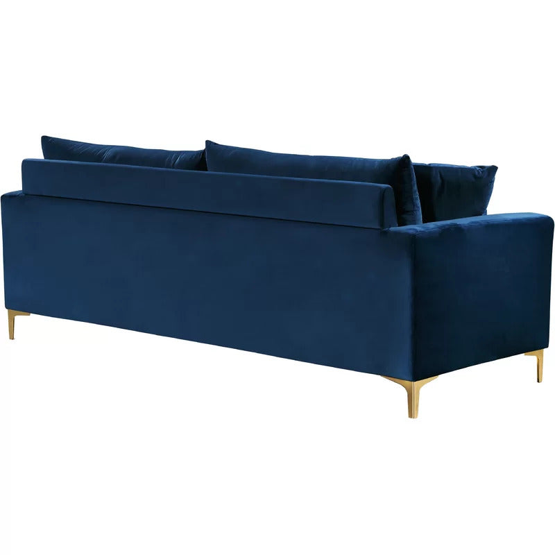 4 Seater Sofa Set : Velvet Square Arm Sofa