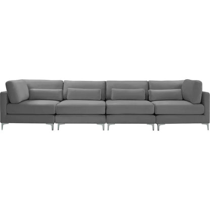 4 Seater Sofa Set : Velvet Square Arm Sofa