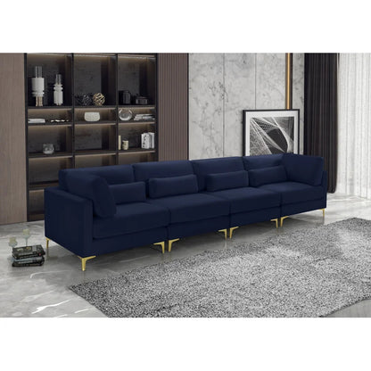 4 Seater Sofa Set : Velvet Square Arm Sofa