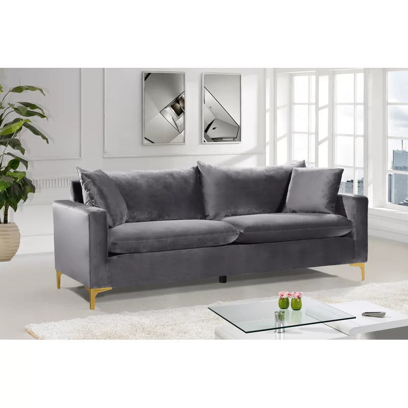 4 Seater Sofa Set : Velvet Square Arm Sofa