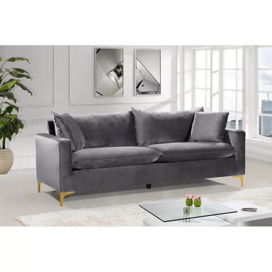 4 Seater Sofa Set : Velvet Square Arm Sofa