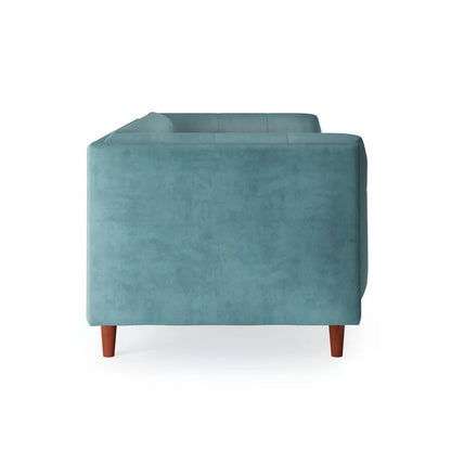 4 Seater Sofa Set : Velvet Tuxedo Arm Sofa